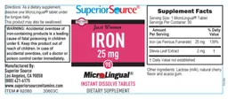 Label for Just Women Iron 25 mg