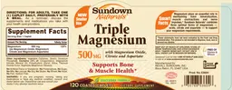 Label for Triple Magnesium 500 mg