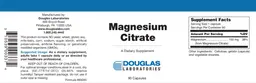 Label for Magnesium Citrate