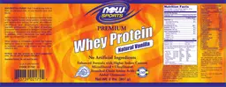 Label for Premium Whey Protein Natural Vanilla