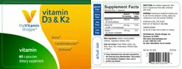 Label for Vitamin D3 & K2