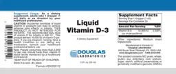 Label for Liquid Vitamin D-3