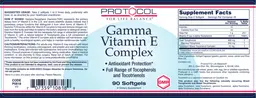 Label for Gamma Vitamin E Complex
