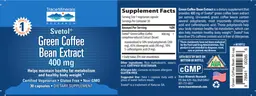 Label for Svetol Green Coffee Bean Extract 400 mg