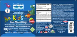 Label for ConcenTrace Kids Trace Mineral Drops Strawberry