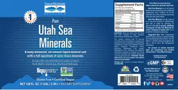Label for Pure Utah Sea Minerals