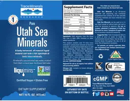 Label for Pure Utah Sea Minerals