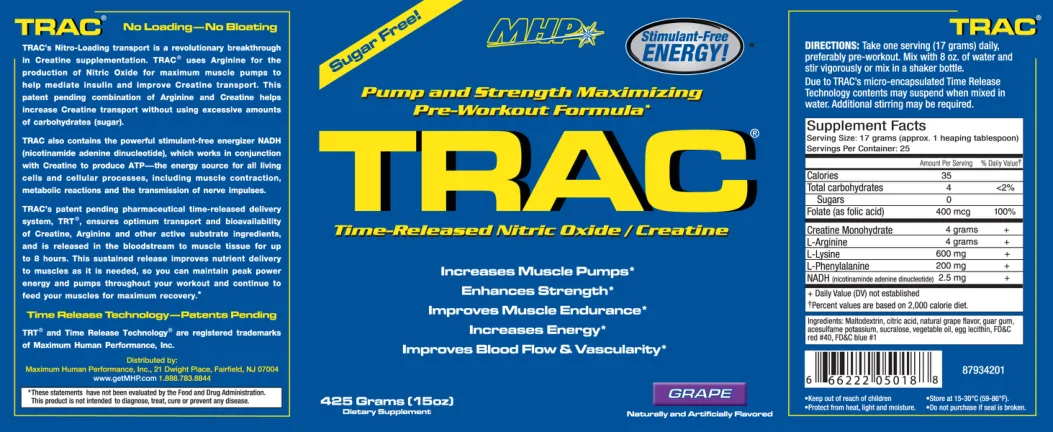 Label for Trac Grape