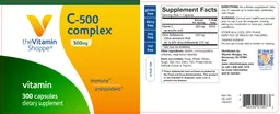 Label for C-500 Complex 500 mg