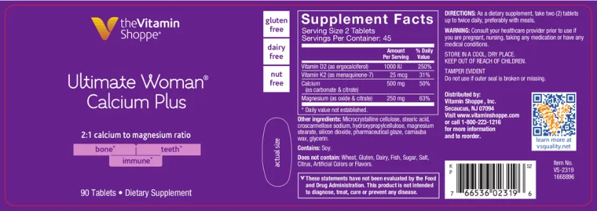 Label for Ultimate Woman Calcium Plus