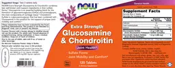 Label for Extra Strength Glucosamine & Chondroitin