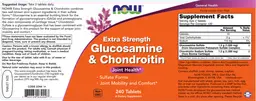 Label for Extra Strength Glucosamine & Chondroitin