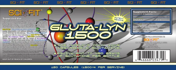 Label for Gluta-Lyn 1500