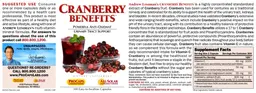 Label for Cranberry Benefits