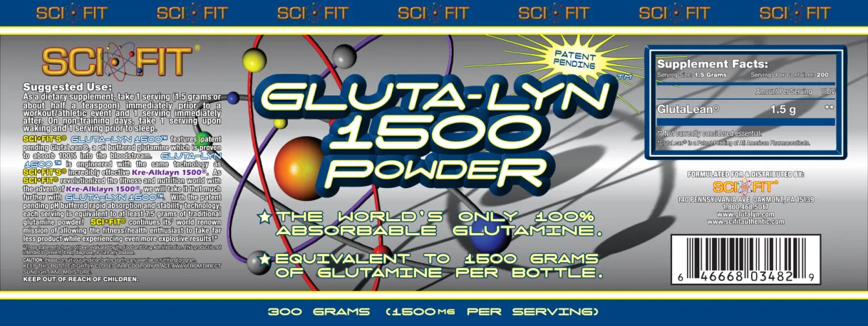 Label for Gluta-Lyn 1500 Powder