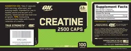 Label for Creatine 2500 Caps