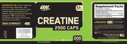 Label for Creatine 2500 Caps
