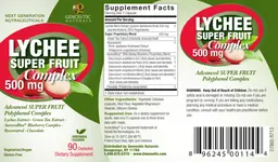 Label for Lychee Super Fruit 500 mg