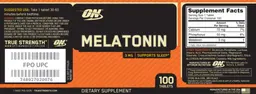 Label for Melatonin 3 mg
