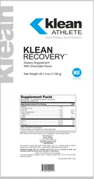 Label for Klean Recovery Milk Chocolate Flavor