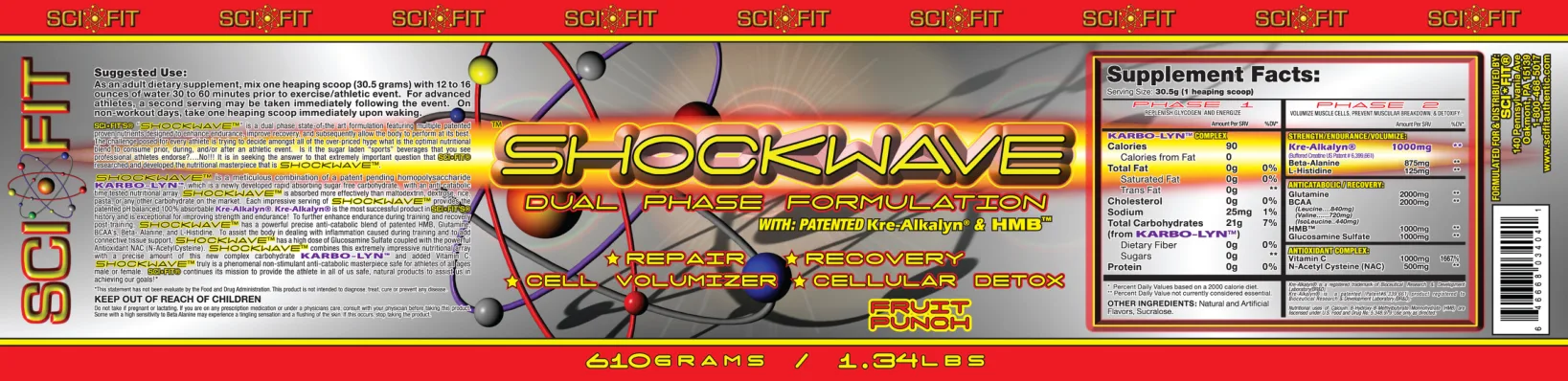 Label for Shockwave Fruit Punch