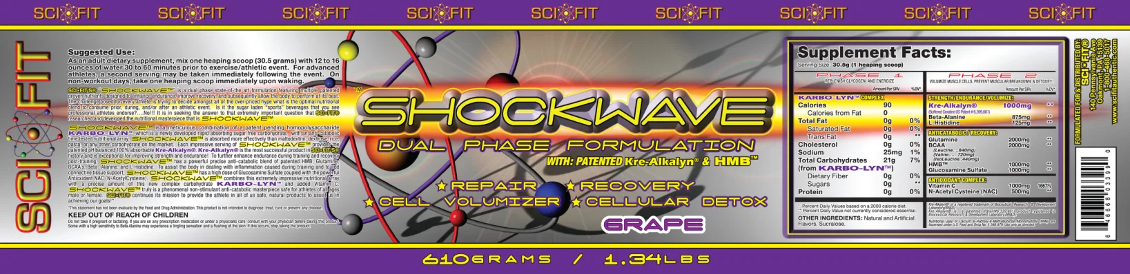 Label for Shockwave Grape