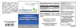 Label for Chromium Picolinate