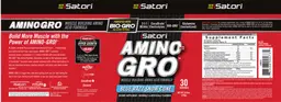 Label for Amino-Gro Blue Razz Snow Cone