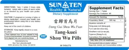Label for Tang-Kuei Shou Wu Pills