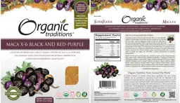 Label for Maca X-6 Black And Red-Purple