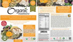 Label for Probiotic Superfood Smoothie Mix Luscious Lucuma Baobab