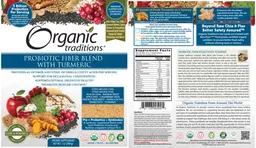 Label for Probiotic Fiber Blend With Turmeric