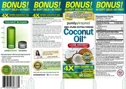 Label for 100% Pure Extra Virgin Coconut Oil+