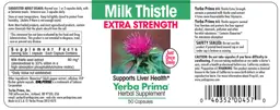 Label for Milk Thistle Extra Strength