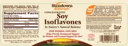 Label for Concentrated Soy Isoflavones
