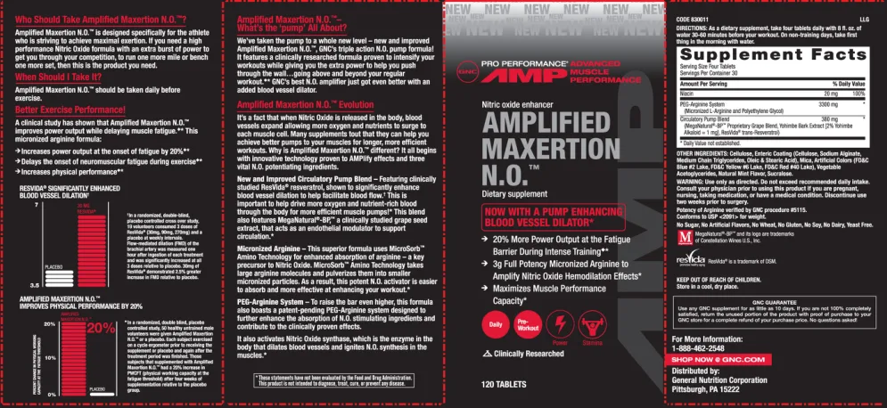 Label for Amplified Maxertion N.O.