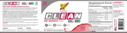 Label for Clean Pre-Workout Fruit Punch