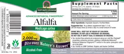 Label for Alfalfa 2,000 mg