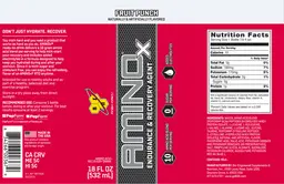 Label for Amino X Fruit Punch
