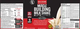 Label for Muscle Building Milk Shake Elite Series Vanilla Cream