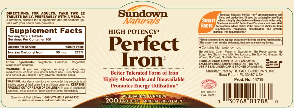 Label for Perfect Iron