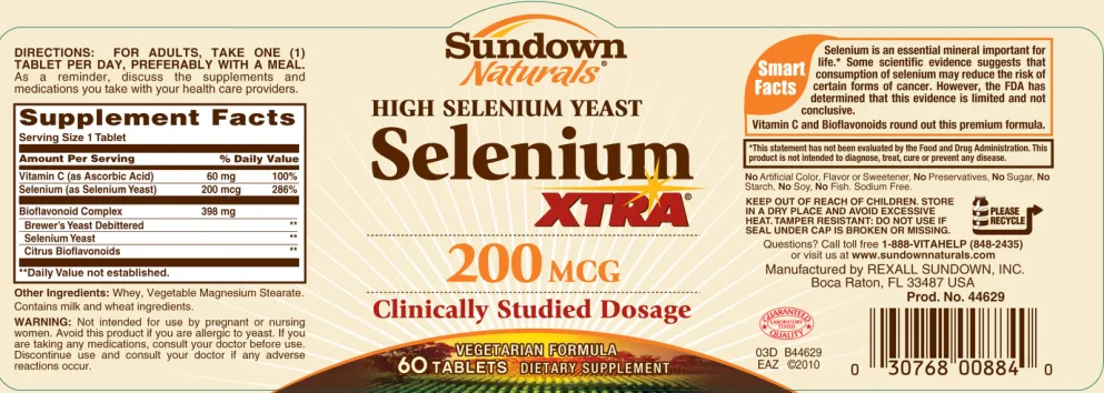 Label for Selenium Xtra 200 mcg