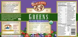 Label for Greens Natural Berry Flavor