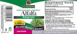 Label for Alfalfa 2,000 mg
