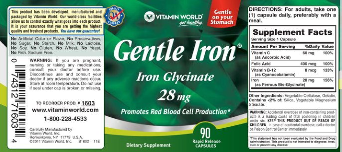 Gentle Iron Iron Glycinate 28 mg