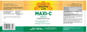 Label for Maxi-C 1000 mg