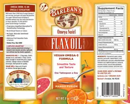 Label for Omega Swirl Flax Oil Mango Fusion