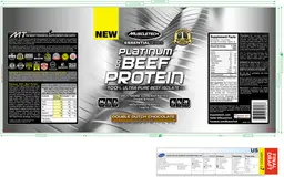 Label for Platinum 100% Beef Protein Double Dutch Chocolate
