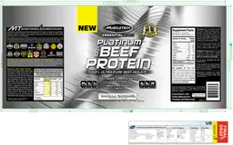 Label for Platinum 100% Beef Protein Vanilla Caramel