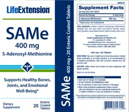Label for SAMe 400 mg
